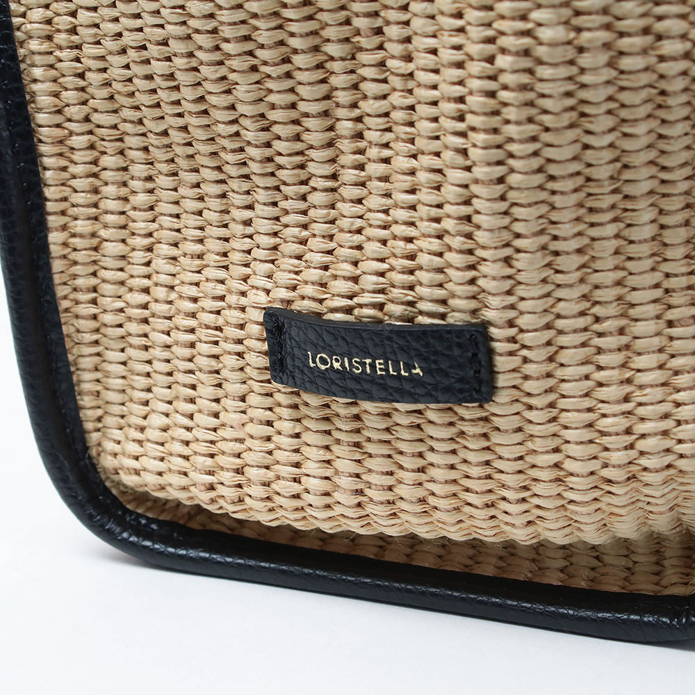 L'ARTIGIANO かごバッグ ベージュ ブラック イタリア製 L'ARTIGIANO