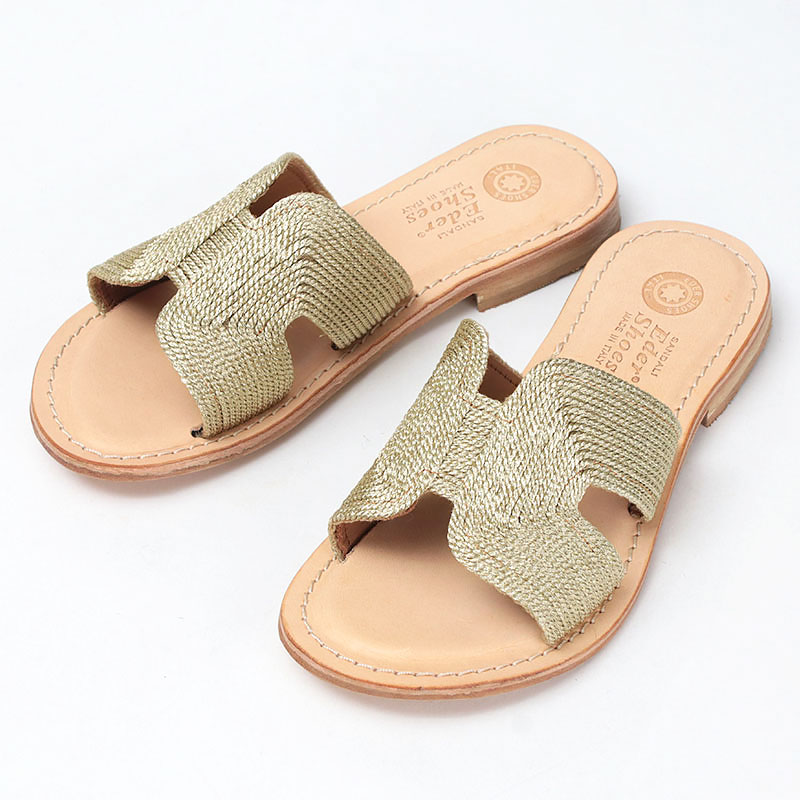 EDER SHOES（エダーシューズ） メタリックロープサンダル フラット