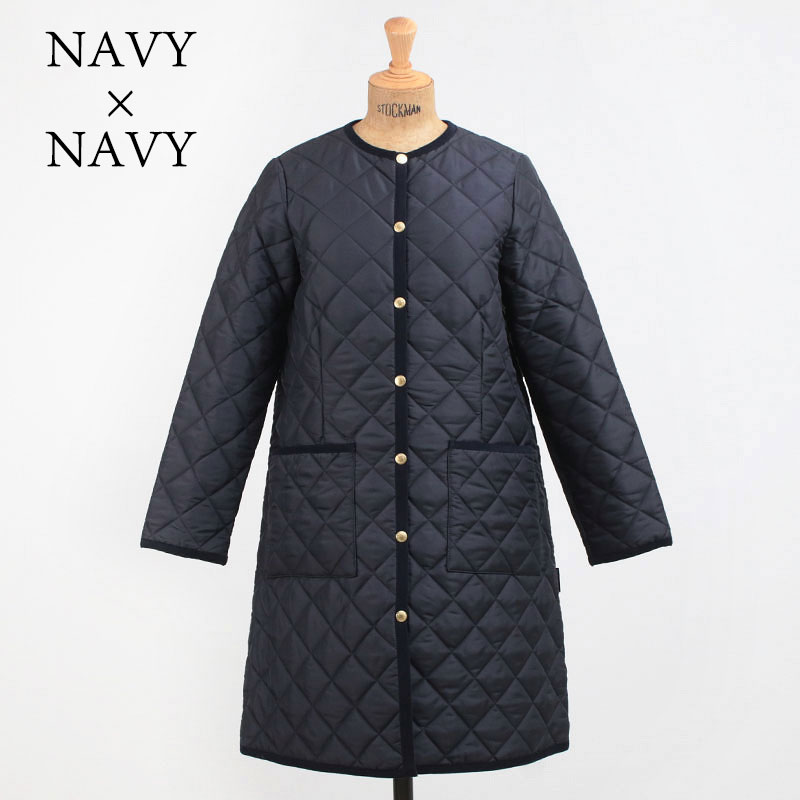 tww ノーカラーコート ネイビー