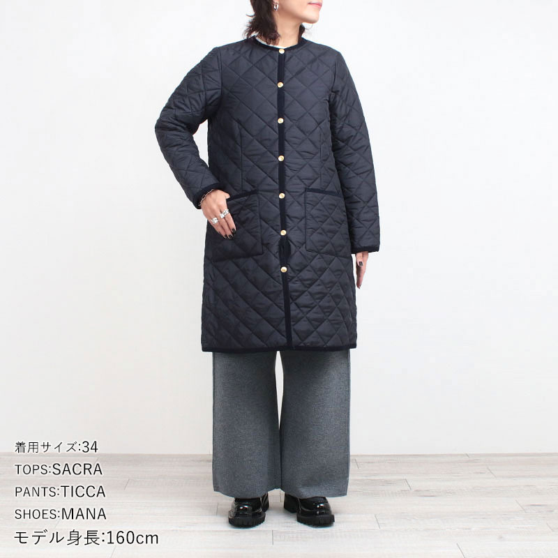 tww ノーカラーコート コーディネート例