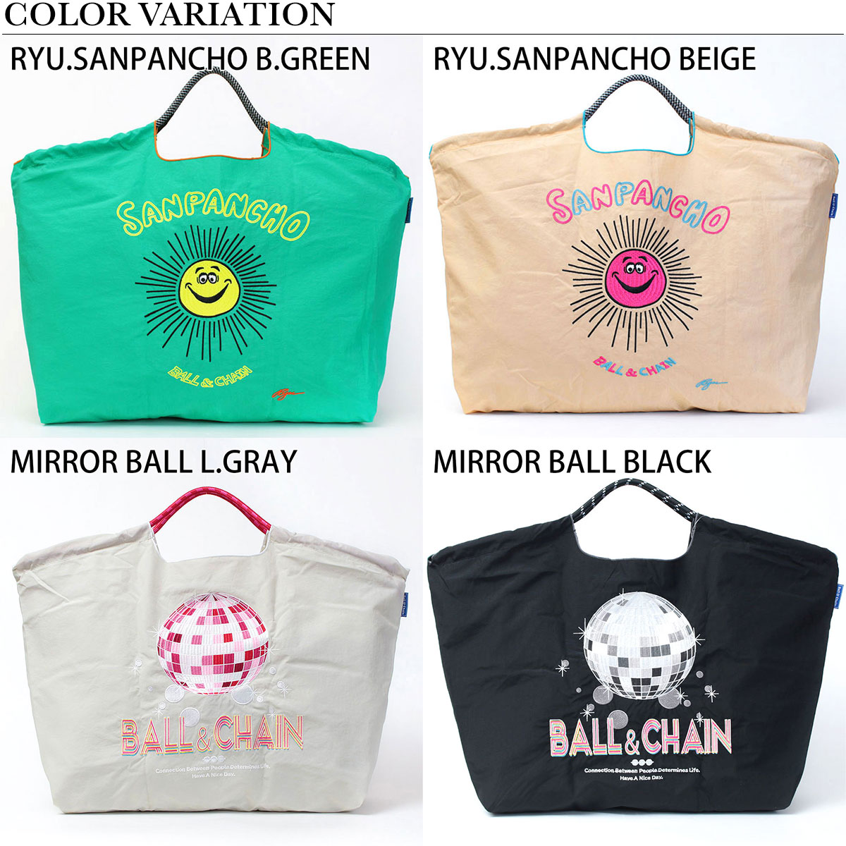 ボールアンドチェーン BallChain バッグ 刺繍 Lサイズ ミックス エコバッグ 正規品 :bcl-others:バッグと財布の通販サイトjolisac  通販 