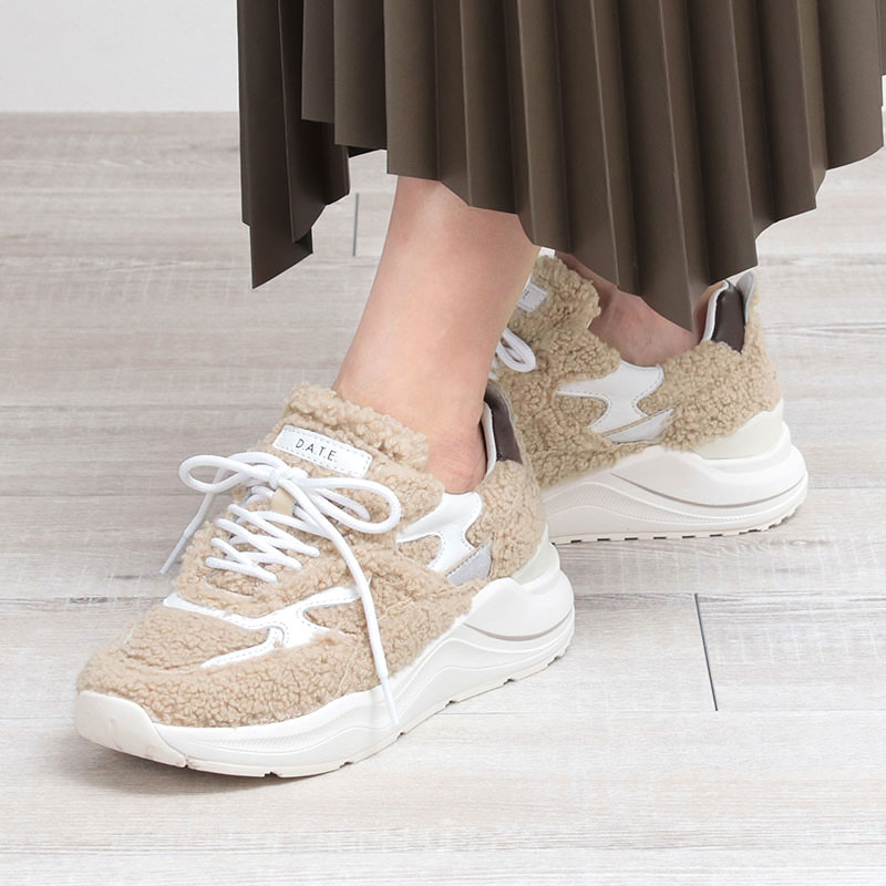 デイト　ファースニーカー 新品未使用　38 新品】 デイト D.A.T.E. フーガ ファー FUGA FUR テディ素材