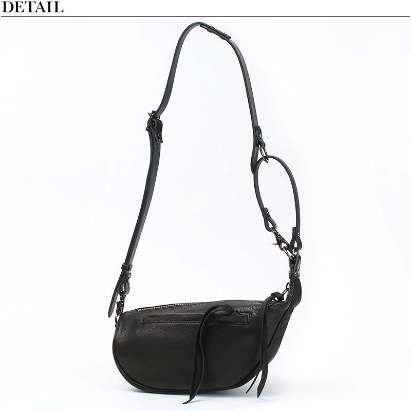 LESS レス 牛革 鞍型 クラッチ ショルダーバッグ ブラック Less