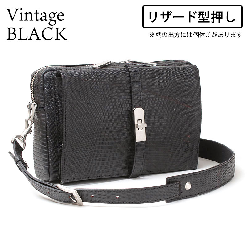 MUL ショルダー リザードヴィンテージブラック