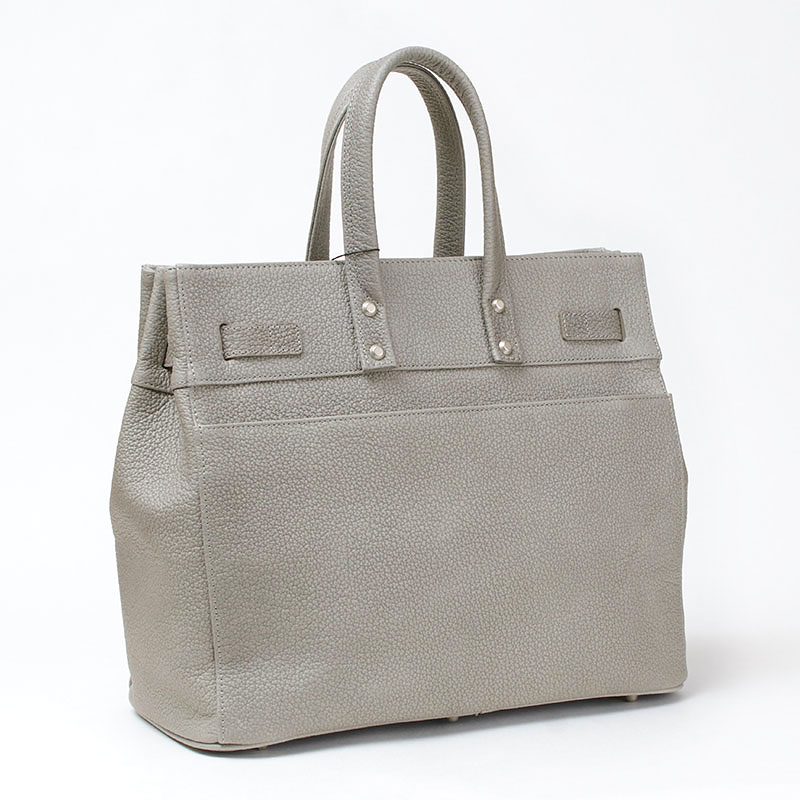 MUL STUD トートM シボアイスグレー背面