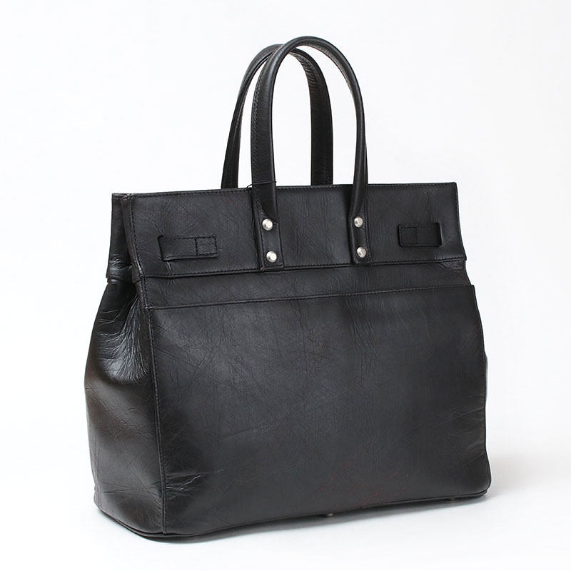 MUL STUD トートM スクラッチ型ビンテージブラック背面