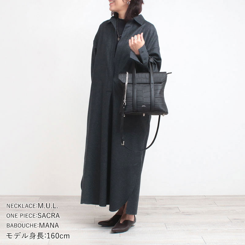 トートバッグ エムユーエル M.U.L. スクエアフラップトートS チェーン