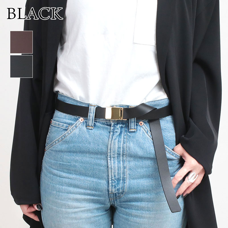 フレームワーク LEFIJE ガチャベルト レザー シルバー バックル 黒 LEFIJE/レフィエ leather ガチャベルト2cm（ベルト）｜FRAMeWORK