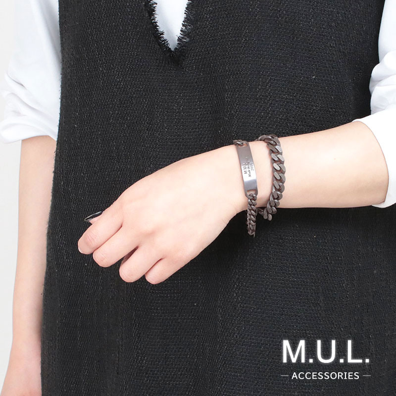 エムユーエル アクセサリー プレートダブルチェーンブレス MULA