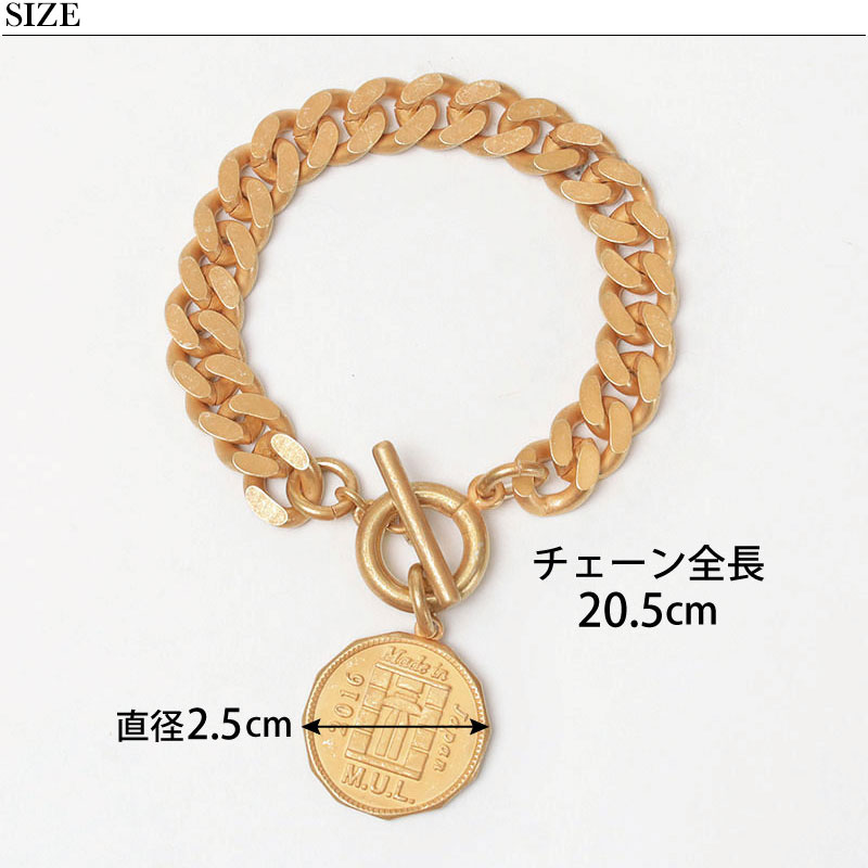 エムユーエル アクセサリー コインチェーンブレスレット MULA
