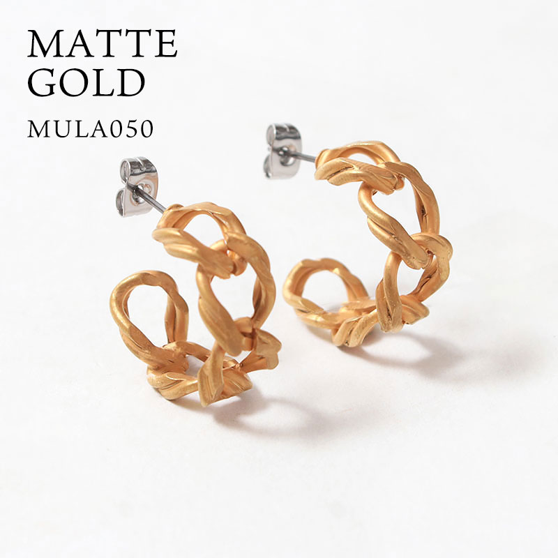 新品M.U.L. V2 チェーンピアス 真鍮 日本製アルメイファ ピアス M.U.L. エムユーエル チェーンモチーフ V2/G MULA-050/057