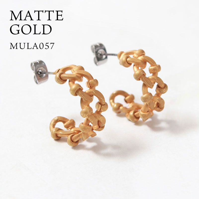 新品M.U.L. V2 チェーンピアス 真鍮 日本製アルメイファ ピアス M.U.L. エムユーエル チェーンモチーフ V2/G MULA-050/057