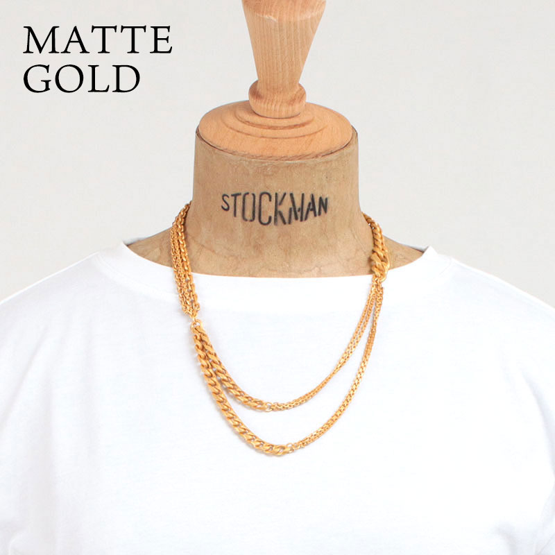 M.U.L. ネックレス　マットゴールド　PSチェーン48㎝ ネックレス M.U.L. エムユーエル MIXチェーンマンテルネックレス 45cm