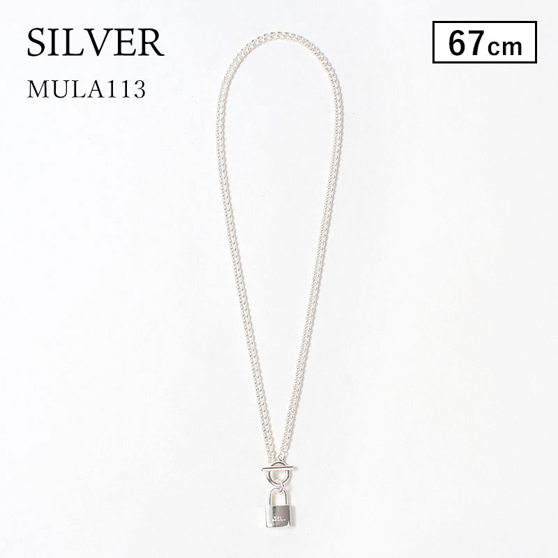 M.U.L. Vチェーン南京錠マンテルネックレス67 マットグレー ネックレス MUL エムユーエル Vチェーン南京錠マンテル MULA-112 48cm