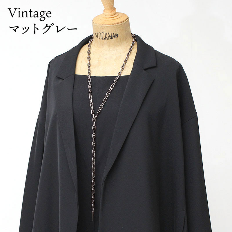 ts M.U.L. チェーンラリエットネックレス マットグレー ネックレス M.U.L. エムユーエル ラリエットネックレス MULA-125 新品