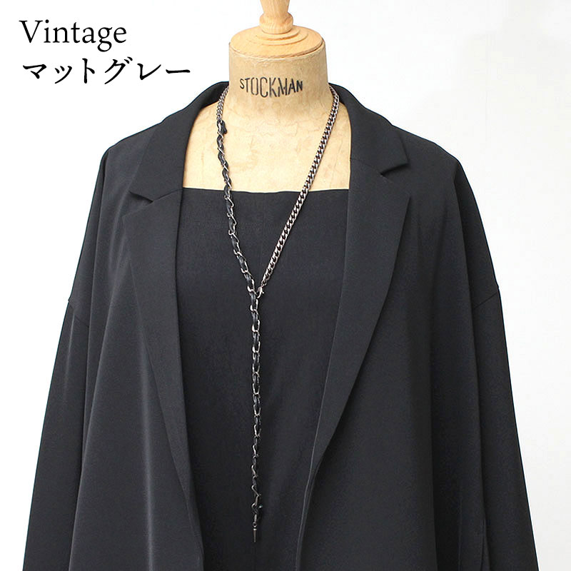 ts M.U.L. チェーンラリエットネックレス マットグレー M.U.L. エムユーエル アクセサリー ラリエットネックレス MULA-173