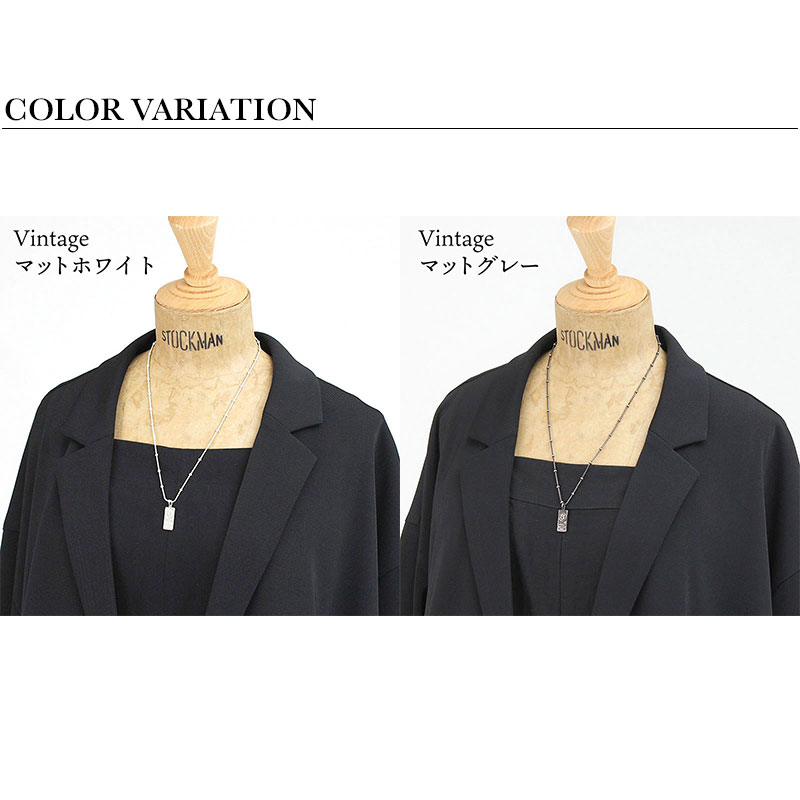 M.U.L. マットグレー Lチェーンスクエアネックレス52 ネックレス M.U.L. エムユーエル アクセサリー DIAMONDスクエア