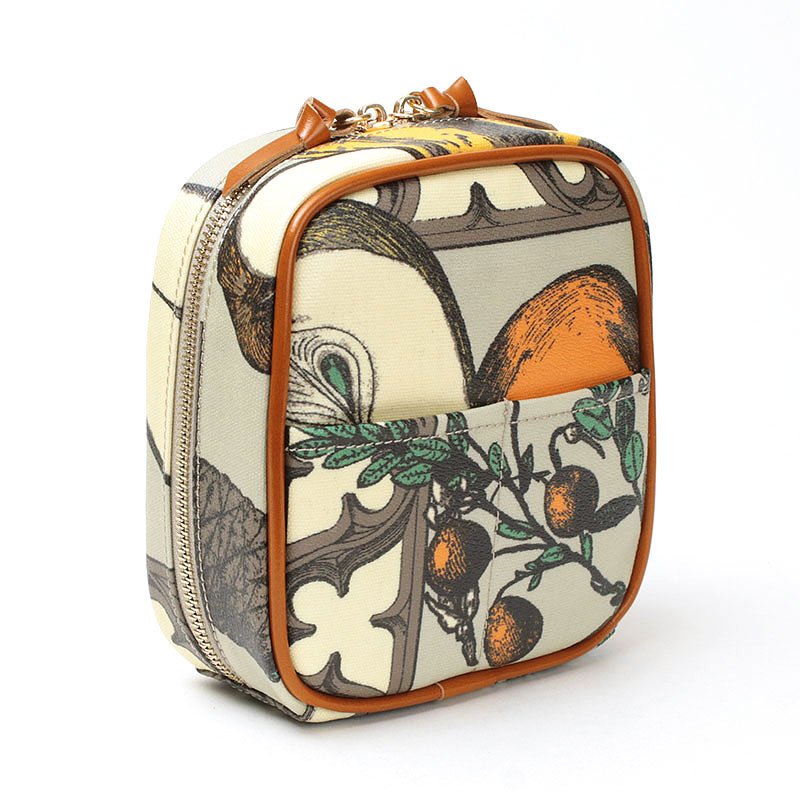 manipuri ラウンドポーチ グレーA背面