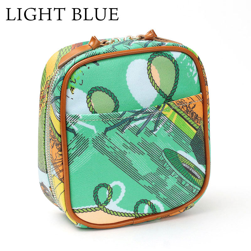 manipuri ラウンドポーチ ライトブルー