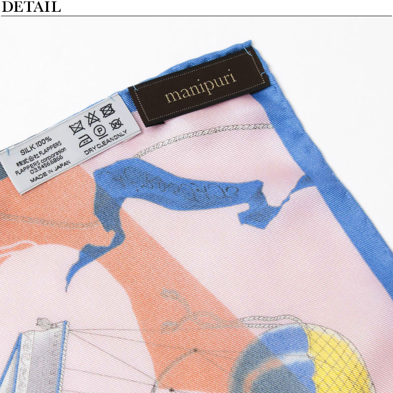 manipuri スカーフ シルク マニプリ 65x65 オリジナルプリント