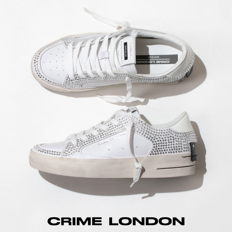 CRIME LONDON スニーカー レディース クライムロンドン ラインストーン SK8 DELUXE 28107AA6 おしゃれ