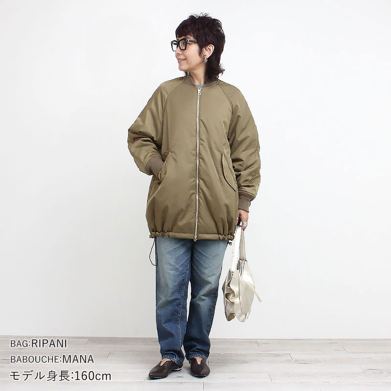 ティッカ MA-1 ミドル丈 コーディネート例モカ