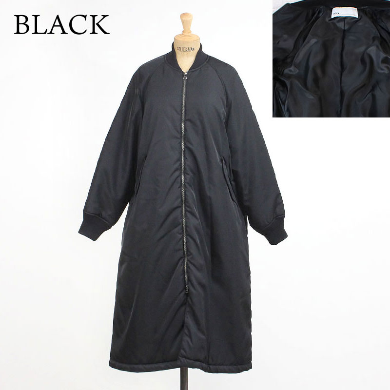 24AW TICCA/ティッカ ロングMA-1 BLACK TICCA（ティッカ） アウター MA-1 レディース ロング丈 TBFA-013 新品