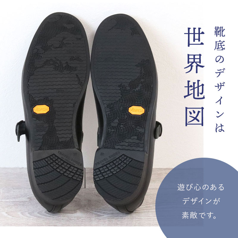 chausser トラべルシューズ ブラック ワンストラップシューズ インソール