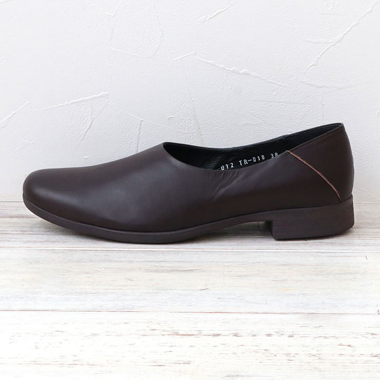 chausser トラべルシューズ スリッポン ダークブラウン 側面