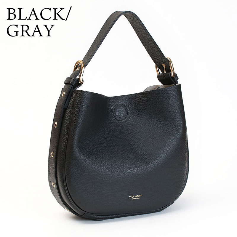 VIOLA'd ORO TRERO ブラック 2wayハンドバッグ 美品 VIOLAd'ORO（ヴィオラドーロ） バッグ TRERO 2WAY HOBO V-1524 正規品