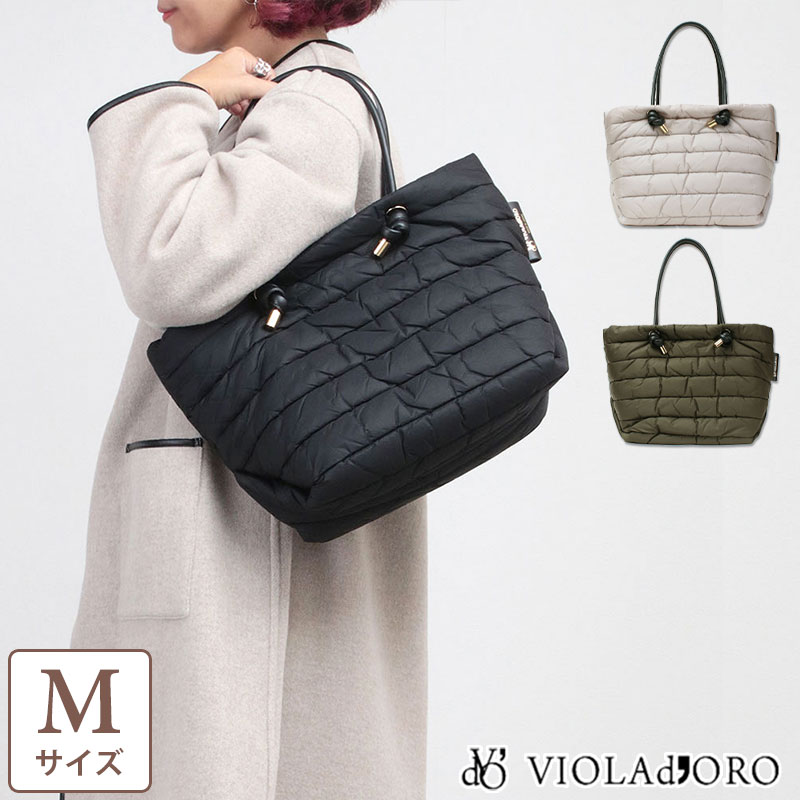 VIOLAd'ORO ヴィオラドーロ バッグ ノットトート キルティング M