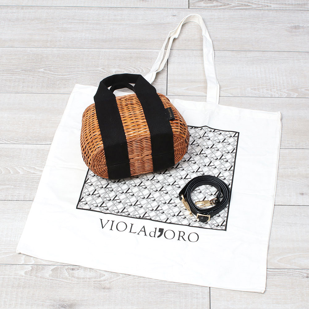 VIOLAd'ORO（ヴィオラドーロ） SALE かごバッグ 2WAY ラタンショルダー