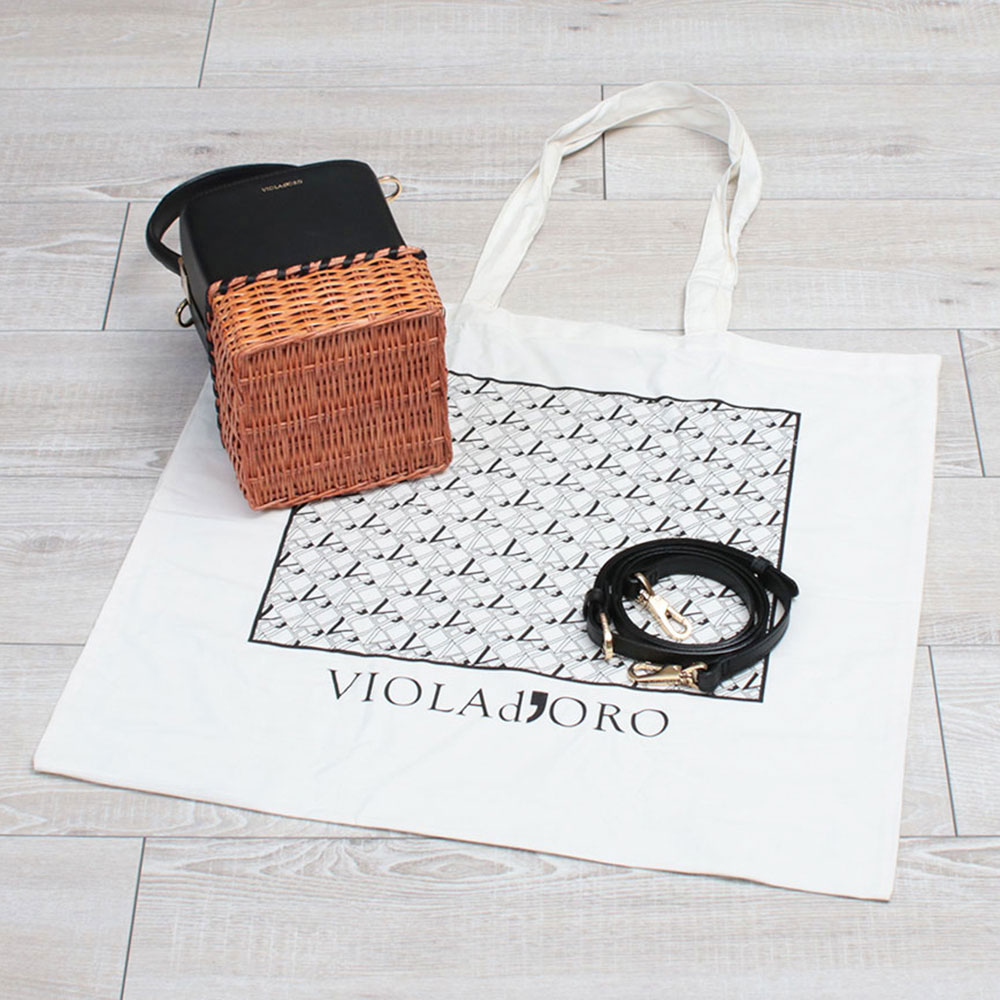 VIOLAd'ORO ヴィオラドーロ かごバッグ 2WAYショルダー ラタン