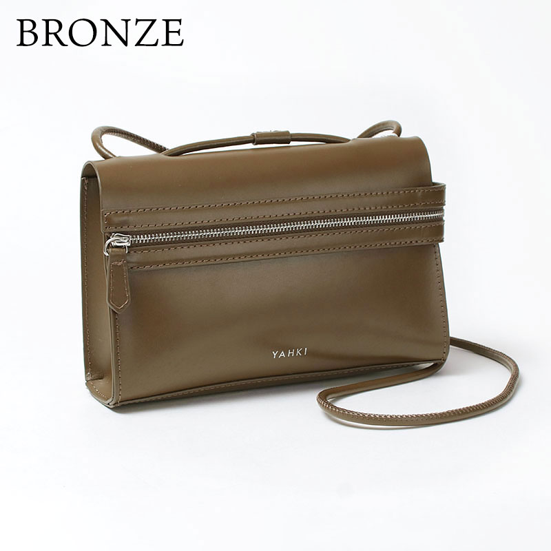【美品】YAHKIヤーキ ショルダーバッグベージュショルダーバッグ YAHKI（ヤーキ） ショルダーバッグ ミニ 2WAY ジップデザイン YH-690