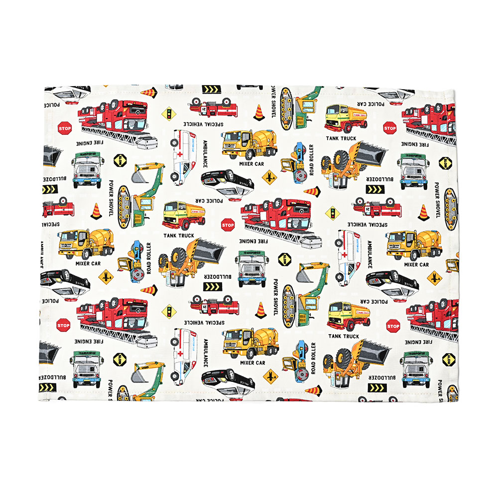 ランチョンマット おしゃれ 北欧 布 42×32cm はたらくくるま 日本製 fabrizm ティーマット 子供用 吸水 かわいい 車 爆買 | fabrizm | 03