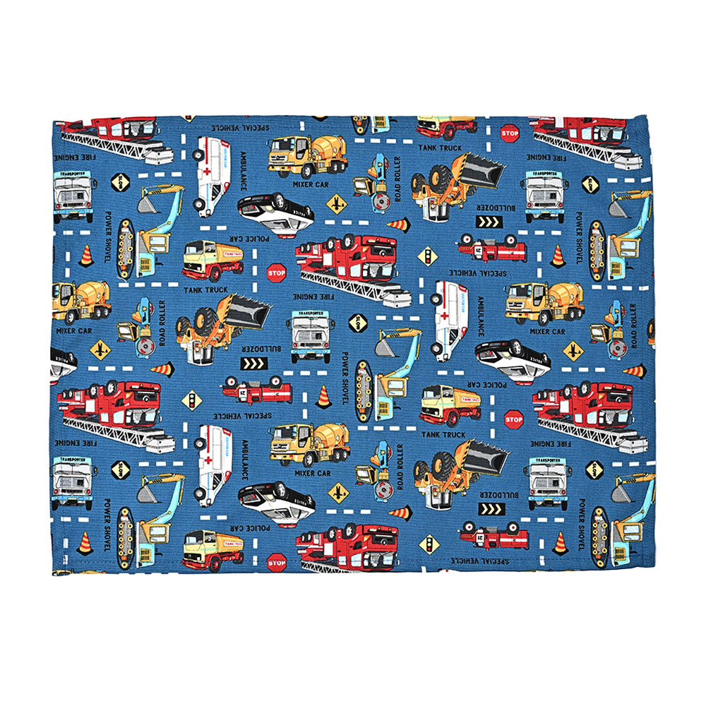 ランチョンマット おしゃれ 北欧 布 42×32cm はたらくくるま 日本製 fabrizm ティーマット 子供用 吸水 かわいい 車 爆買 | fabrizm | 04