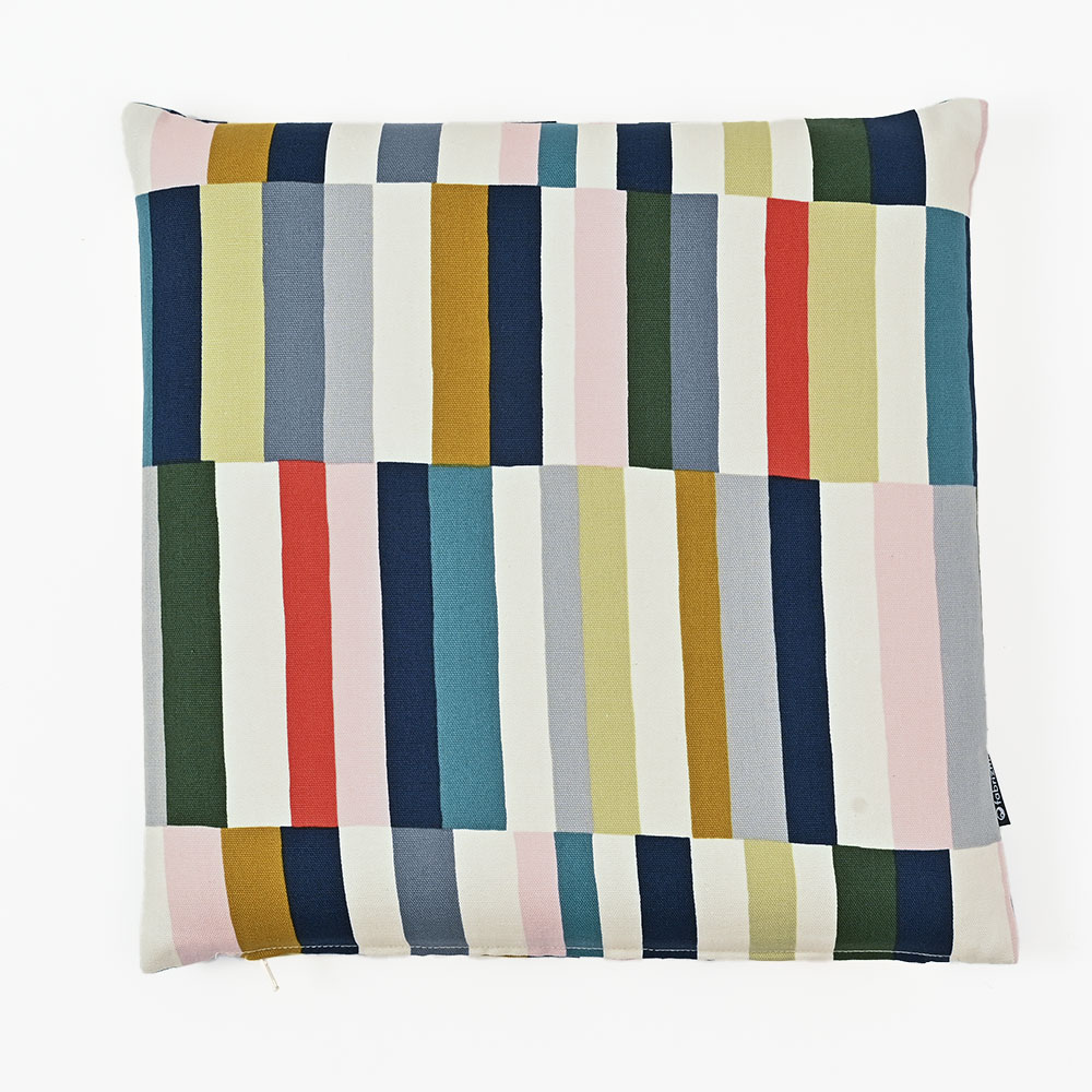 クッションカバー 中身付き 30×30 北欧 ストライプ 30角 パッチ＆ウレタンヌードクッション 日本製 fabrizm 背当てカバー 小さめ 座布団カバー 爆買 | fabrizm | 01