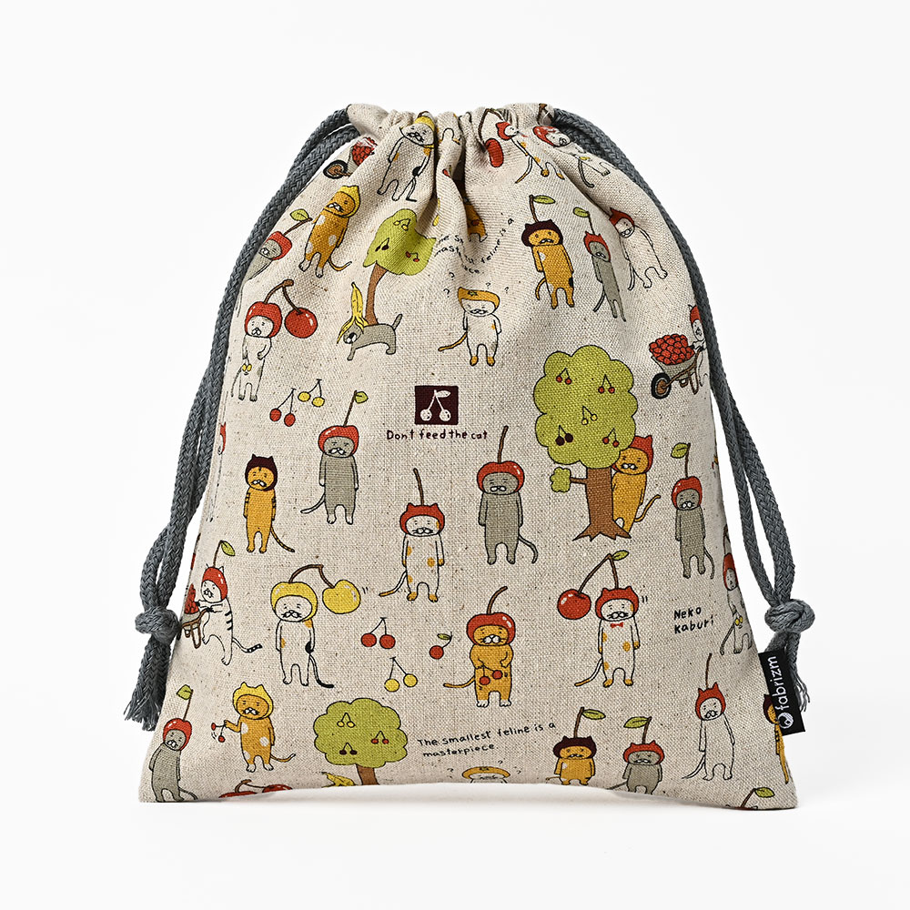 巾着袋 きんちゃく 小 Sサイズ 20×24cm 小学校 小学生 保育園 幼稚園 入園 入学 ねこシリーズ 日本製 fabrizm 給食袋 コップ入れ 男の子 女の子 キッズ 子供 |  | 03