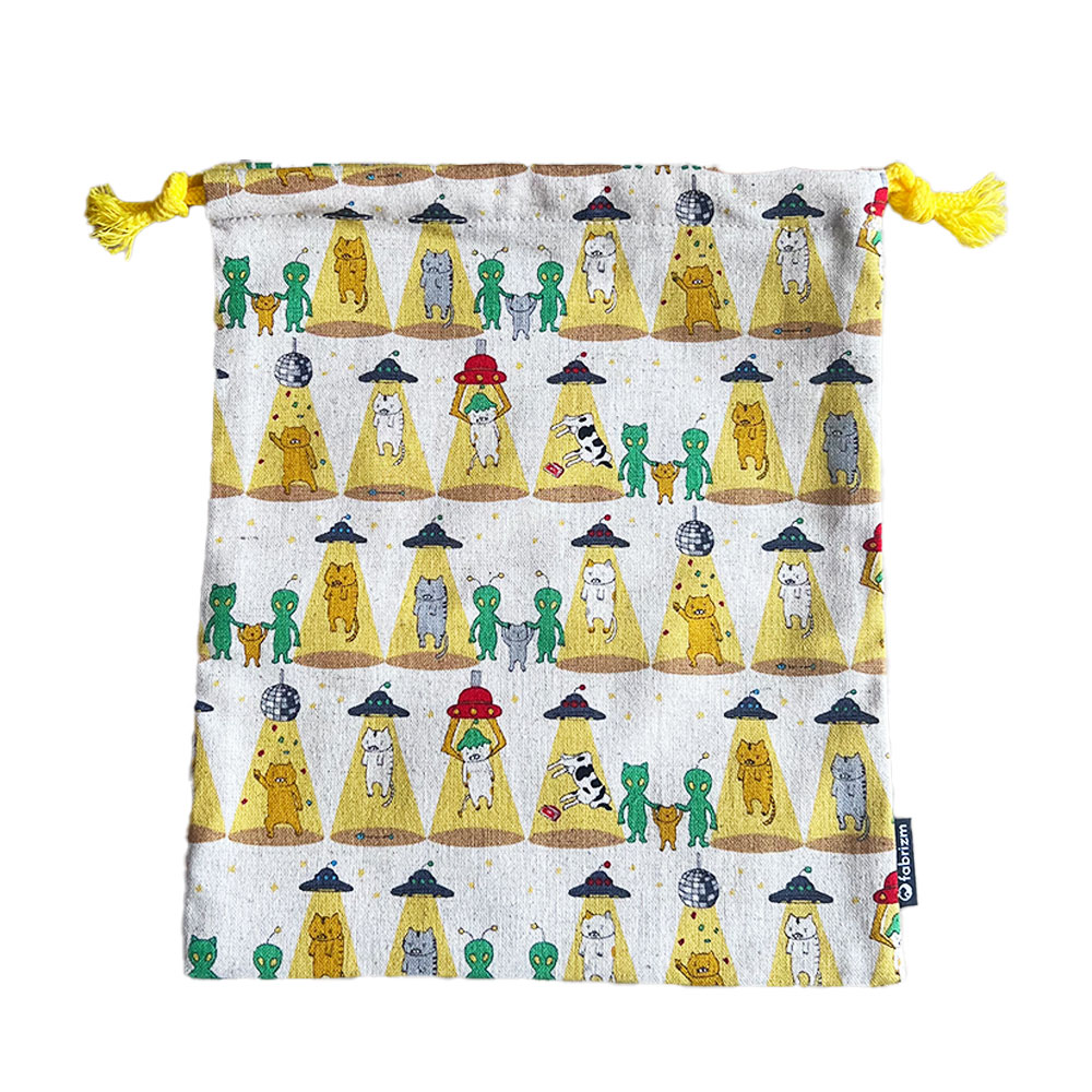 巾着袋 きんちゃく 小 Sサイズ 20×24cm 小学校 小学生 保育園 幼稚園 入園 入学 ねこシリーズ 日本製 fabrizm 給食袋 コップ入れ 男の子 女の子 キッズ 子供 |  | 05