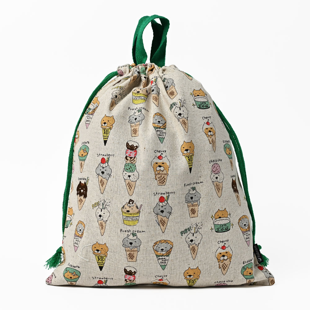 巾着袋 きんちゃく 大 Mサイズ 30×34 小学校 小学生 保育園 幼稚園 入園 入学 ねこシリーズ 日本製 fabrizm 手さげかばん 体操着入れ 男の子 女の子 キッズ |  | 02