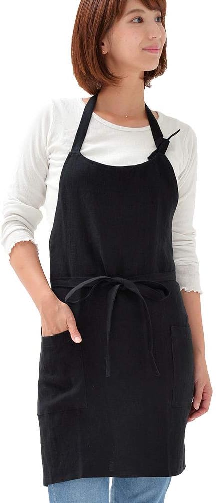 【在庫処分価格】エプロン おしゃれ かわいい 保育士 リネン100％ ワークエプロン ショート丈 ソフトリネン 日本製 fabrizm 母の日 料理教室 業務用 麻 | fabrizm | 01