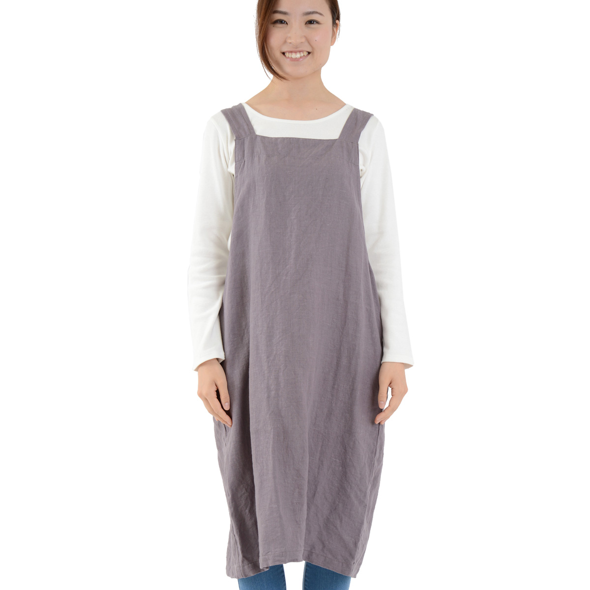 【在庫処分価格】エプロン おしゃれ かわいい 保育士 無地 タブリエエプロン ソフトリネン リネン100％ 日本製 fabrizm 母の日 料理教室 ギフト 麻 | fabrizm | 06