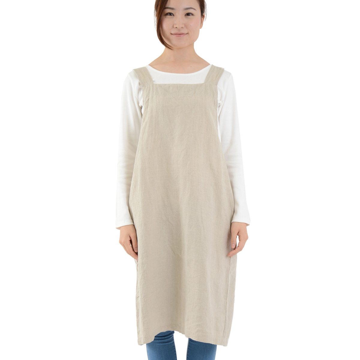 【在庫処分価格】エプロン おしゃれ かわいい 保育士 無地 タブリエエプロン ソフトリネン リネン100％ 日本製 fabrizm 母の日 料理教室 ギフト 麻 | fabrizm | 04