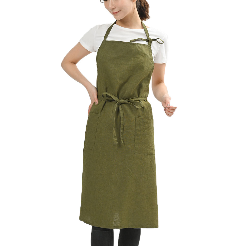 エプロン おしゃれ 業務用 保育士 無地 リネン100％ フルエプロン ロング丈 麻キャンバス 日本製 fabrizm 母の日 ワーク 男性用 メンズ | fabrizm | 15