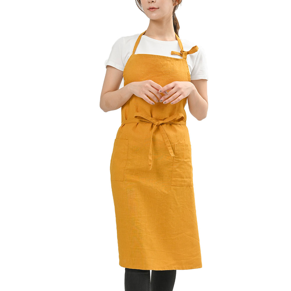 エプロン おしゃれ 業務用 保育士 無地 リネン100％ フルエプロン ロング丈 麻キャンバス 日本製 fabrizm 母の日 ワーク 男性用 メンズ | fabrizm | 16