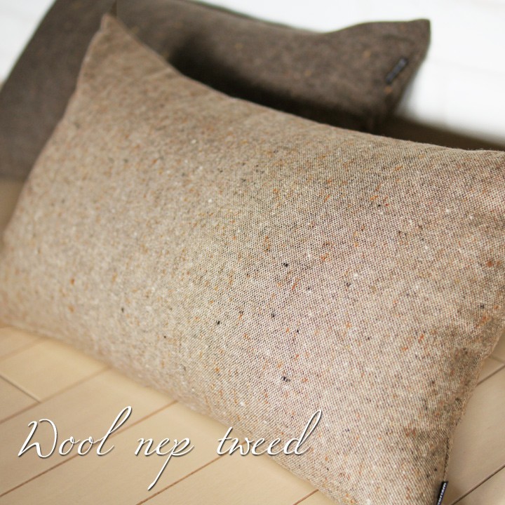 クッションカバー 長方形L 55×35 無地 枕カバー ウールネップツイード受注生産 日本製 fabrizm 背当てカバー おしゃれ かわいい 和風 敬老の日 爆買 | fabrizm | 03