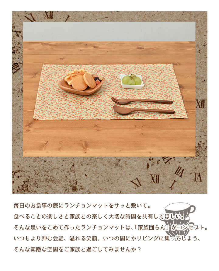 fabrizm ランチョンマット おしゃれ 北欧 布 撥水 42×32cm プティ 日本