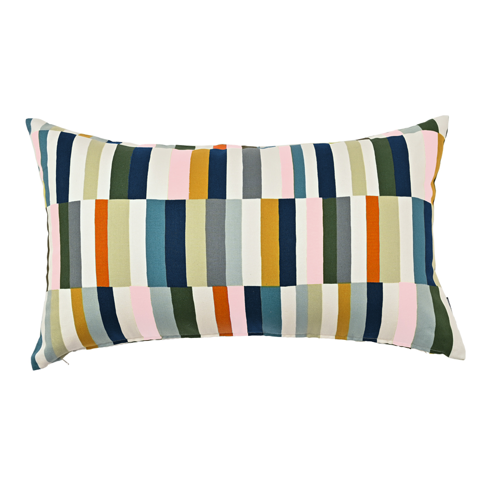クッションカバー 中身付き 長方形 50×30 北欧 ストライプ パッチ＆ポリエステルわたヌードクッション 日本製 fabrizm 背当てカバー 枕カバー 爆買 | fabrizm | 01