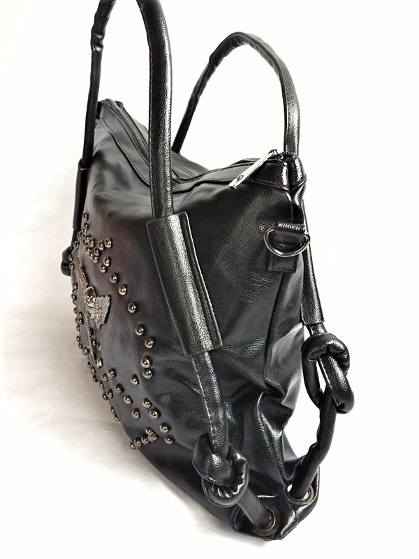 スカル バッグ ショルダーバッグ 2WAY 大きい ドクロ ロック 黒