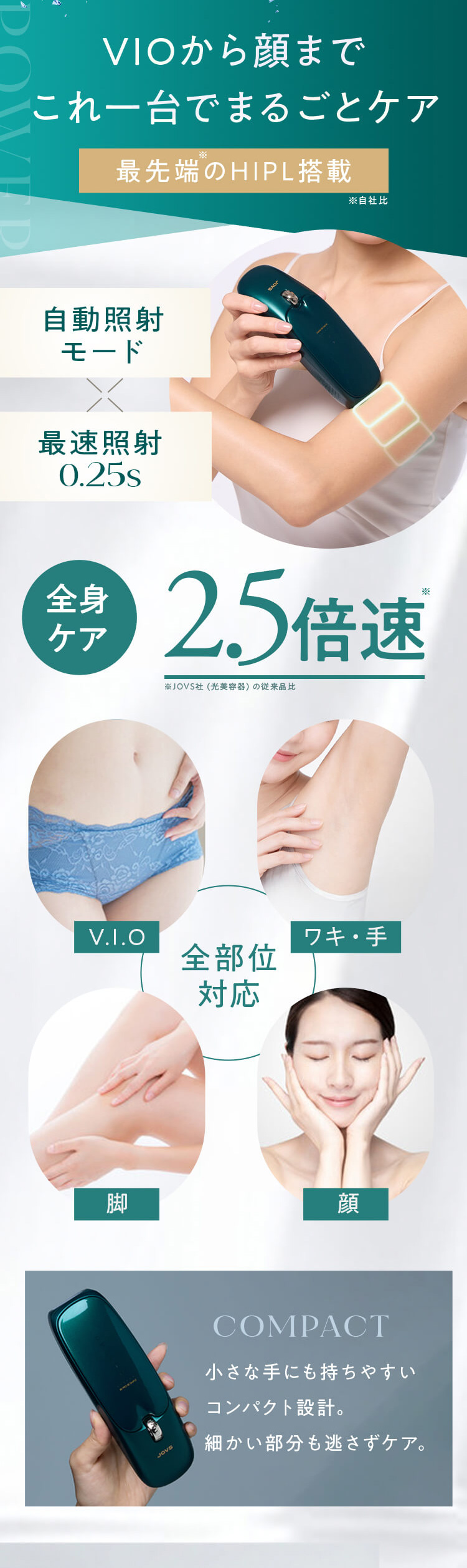 JOVS Dora Scroll 脱毛器 光脱毛器 フラッシュ式脱毛器